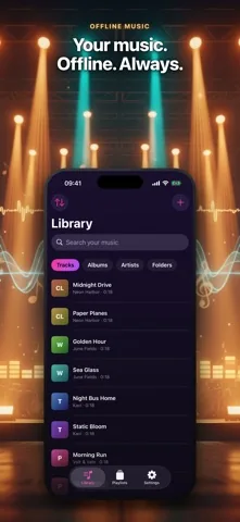Tunio — offline music player iphone 1